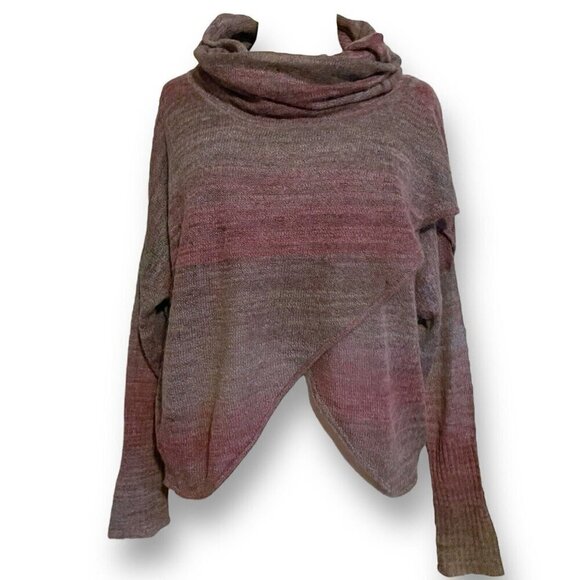 Tempo Paris Womens Sweater Sz Medium Large Purple Gray Ombre Alpaca Wool Boho - Picture 1 of 8